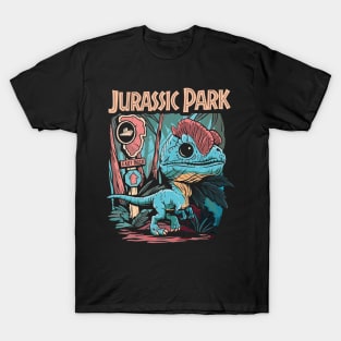 Dilophosaurus Encounter: Movie Scene-Inspired Dilophosaurus T-Shirt